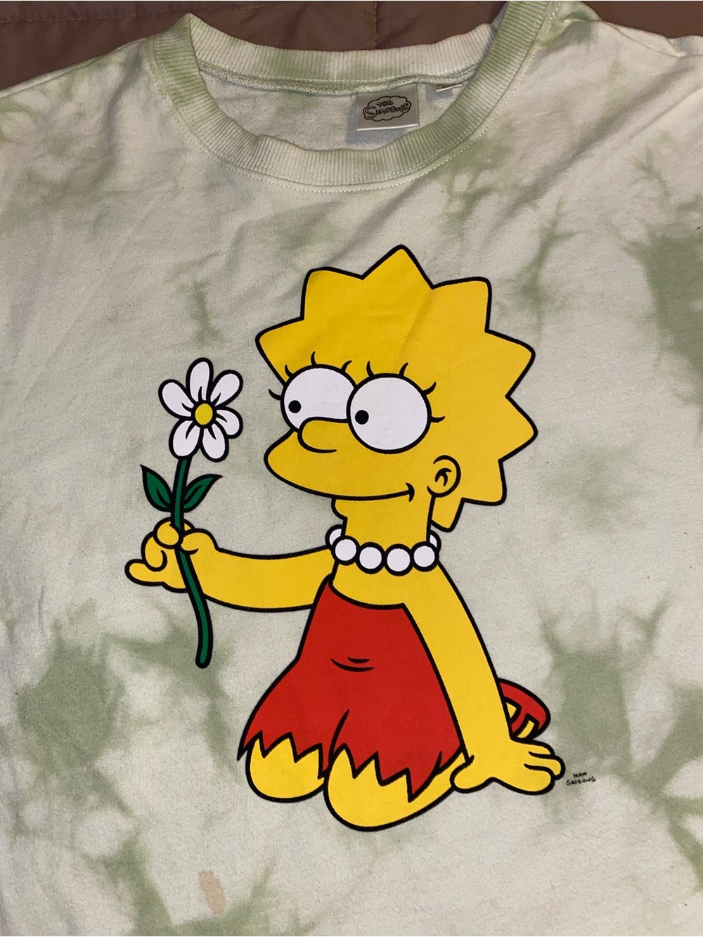 Lisa Simpson Graphic Crewneck Sweatshirt - Green Tie-Dye